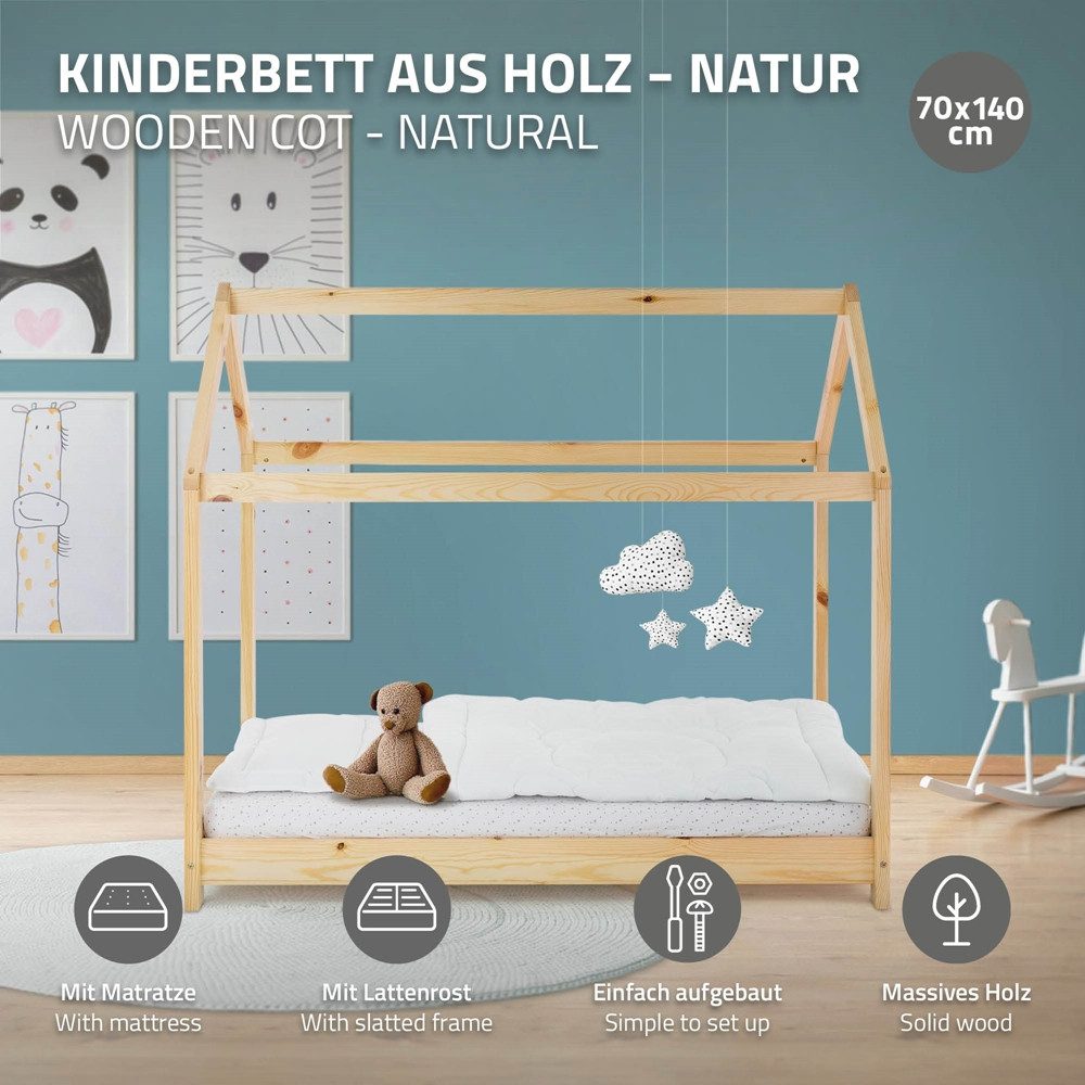 ML-DESIGN Spielbett Hausbett Kinderbett inkl. Lattenrost günstig online kaufen