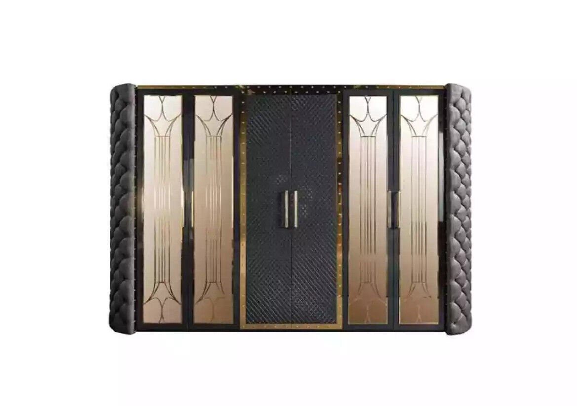 JVmoebel Komplettschlafzimmer Schlafzimmermöbel in modernem Design mit Holzoberfläche, (6-tlg., Bett/Schminktisch mit Spiegel/2x Nachttische/Kleiderschrank/Bank – Bild 5 von 5