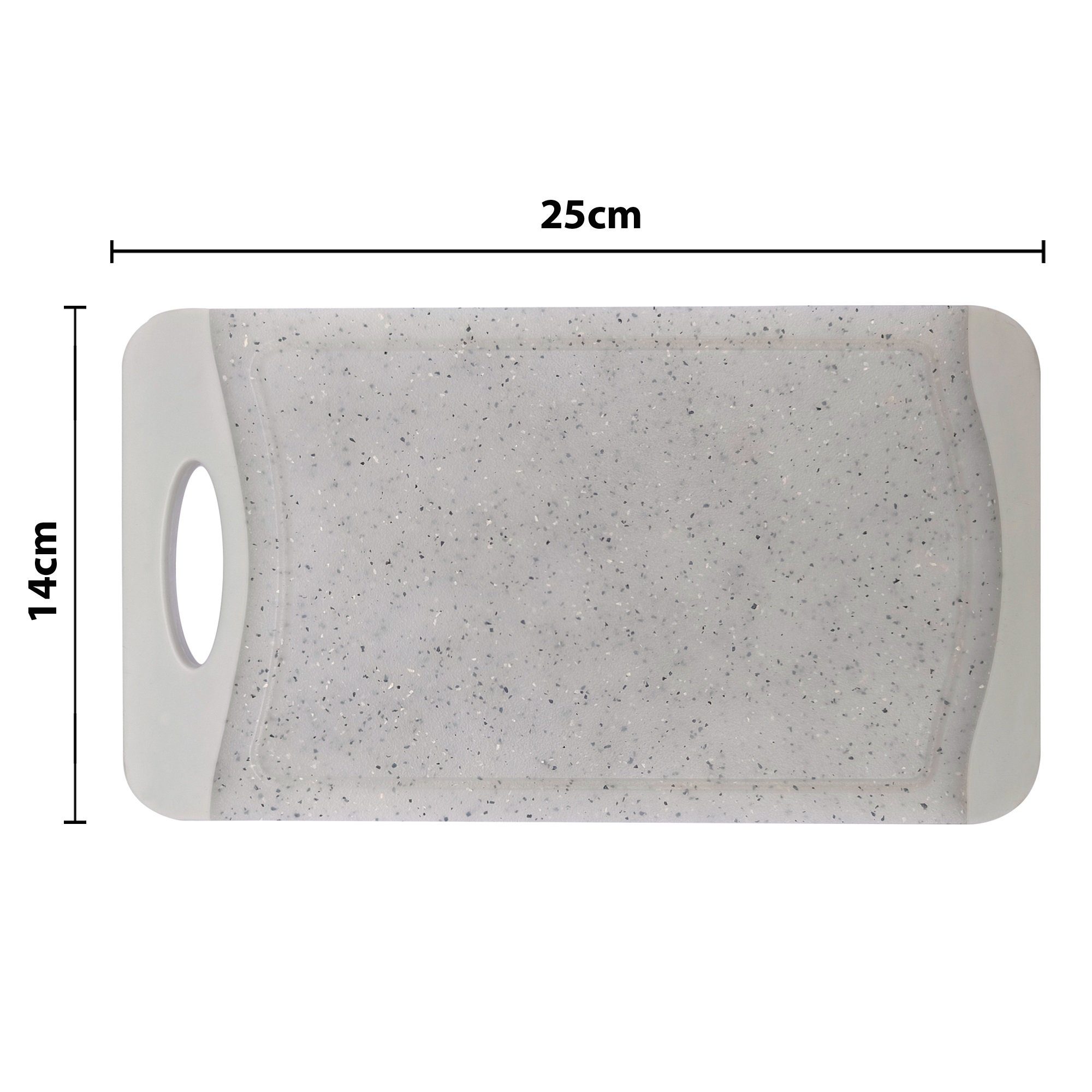 NEOFLAM® Schneidebrett Flutto Antibakterielles Frühstücksbrettchen 4tlg. Set (4-St) Kunststoff (PP), - Granitgrau