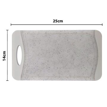 NEOFLAM® Schneidebrett Flutto Antibakterielles Frühstücksbrettchen Set 4tlg. - Granitgrau, Kunststoff (PP), (4-St)