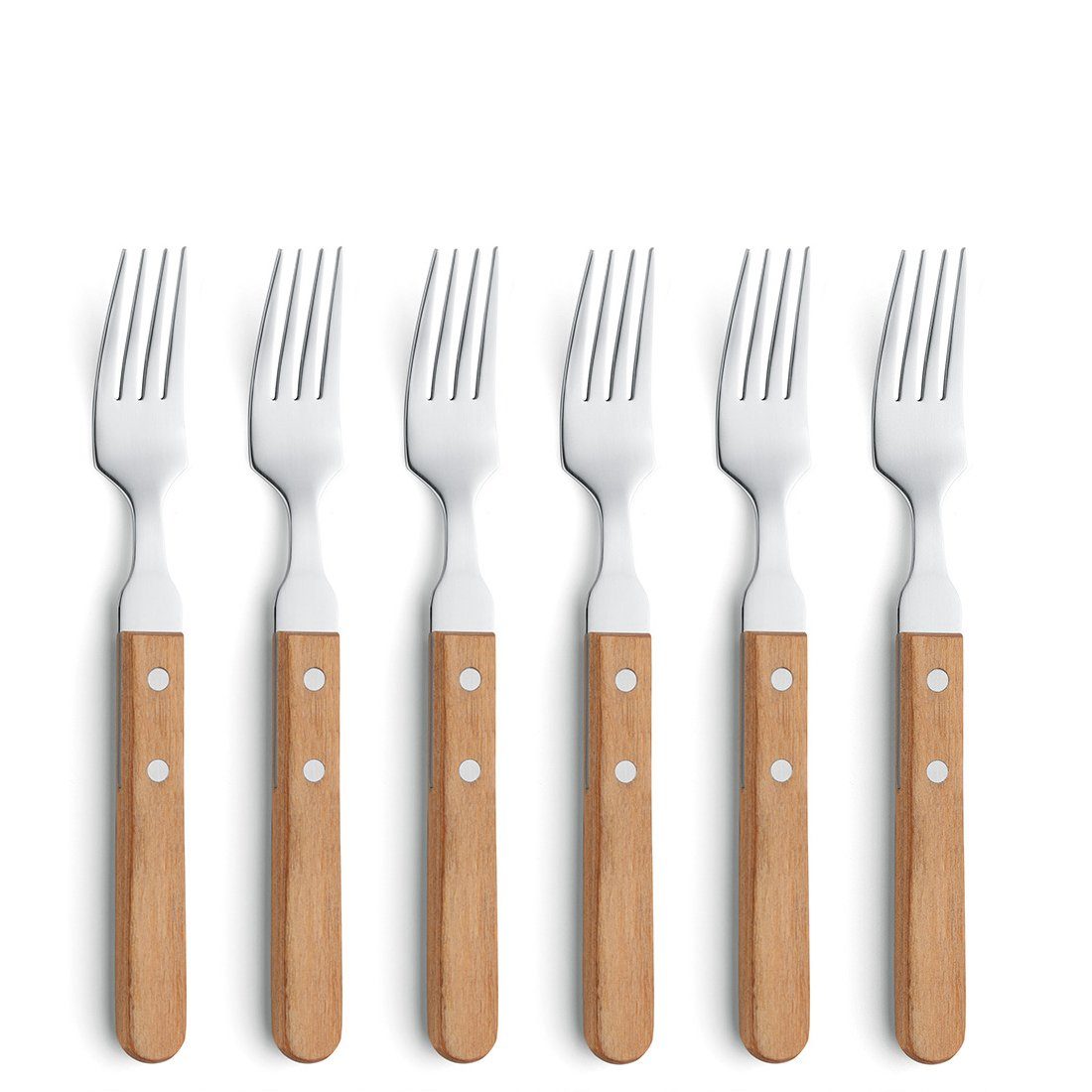 Amefa Steakbesteck PIZZA (6-tlg), 6 Personen, 18/0 Pakkaholz, scharfe, gezackte Klinge