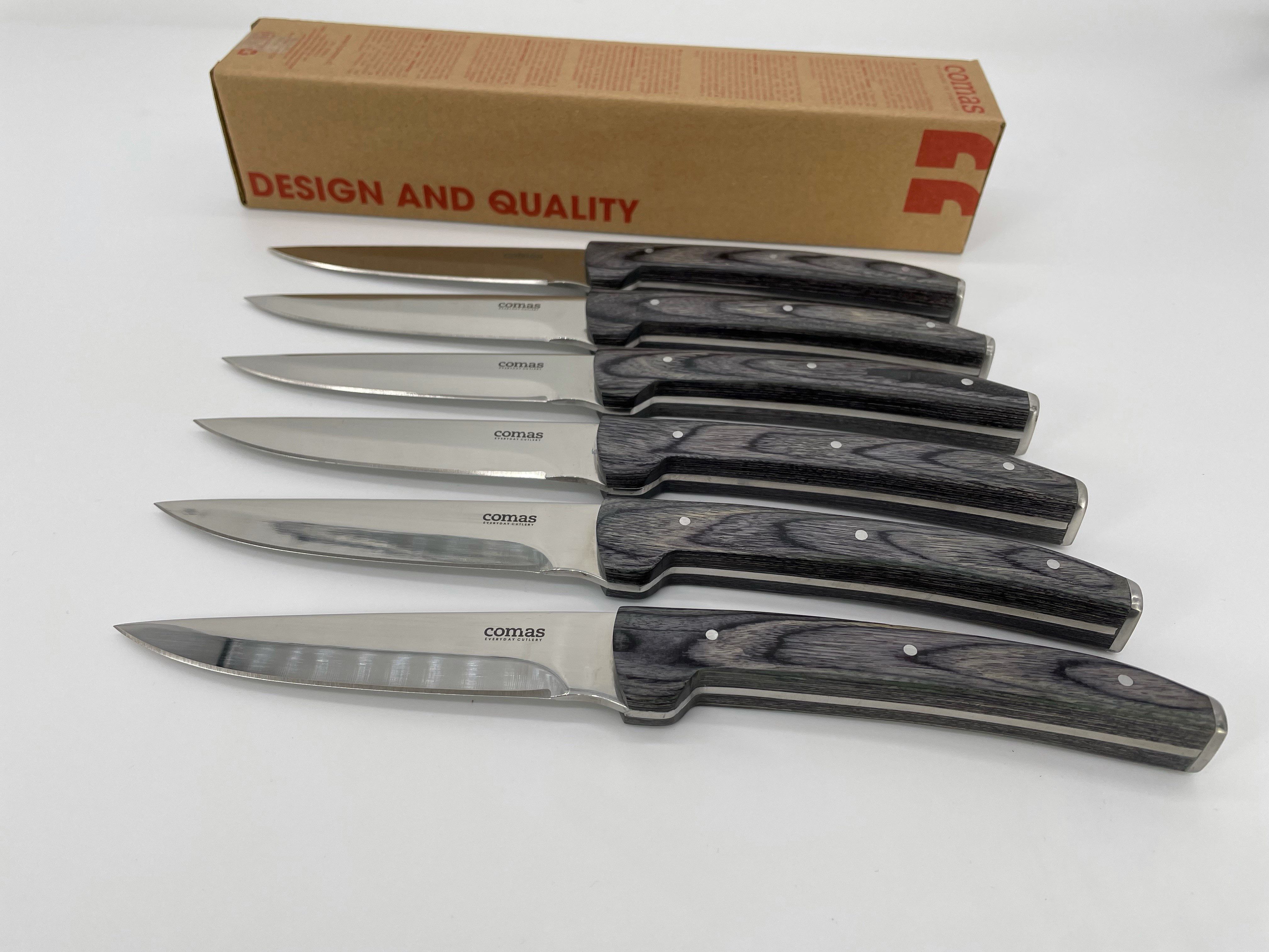 comas Steakmesser 6x Comas SteakmesserGrill Pizza Torino Chuleteros Hq poliert
