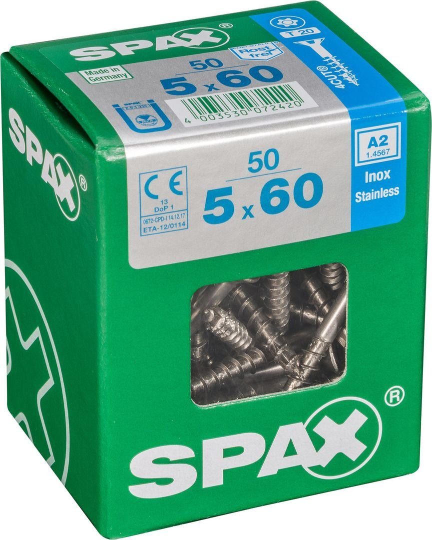 SPAX Holzbauschraube Spax Universalschrauben 5.0 20 TX x 60 Senkkopf mm