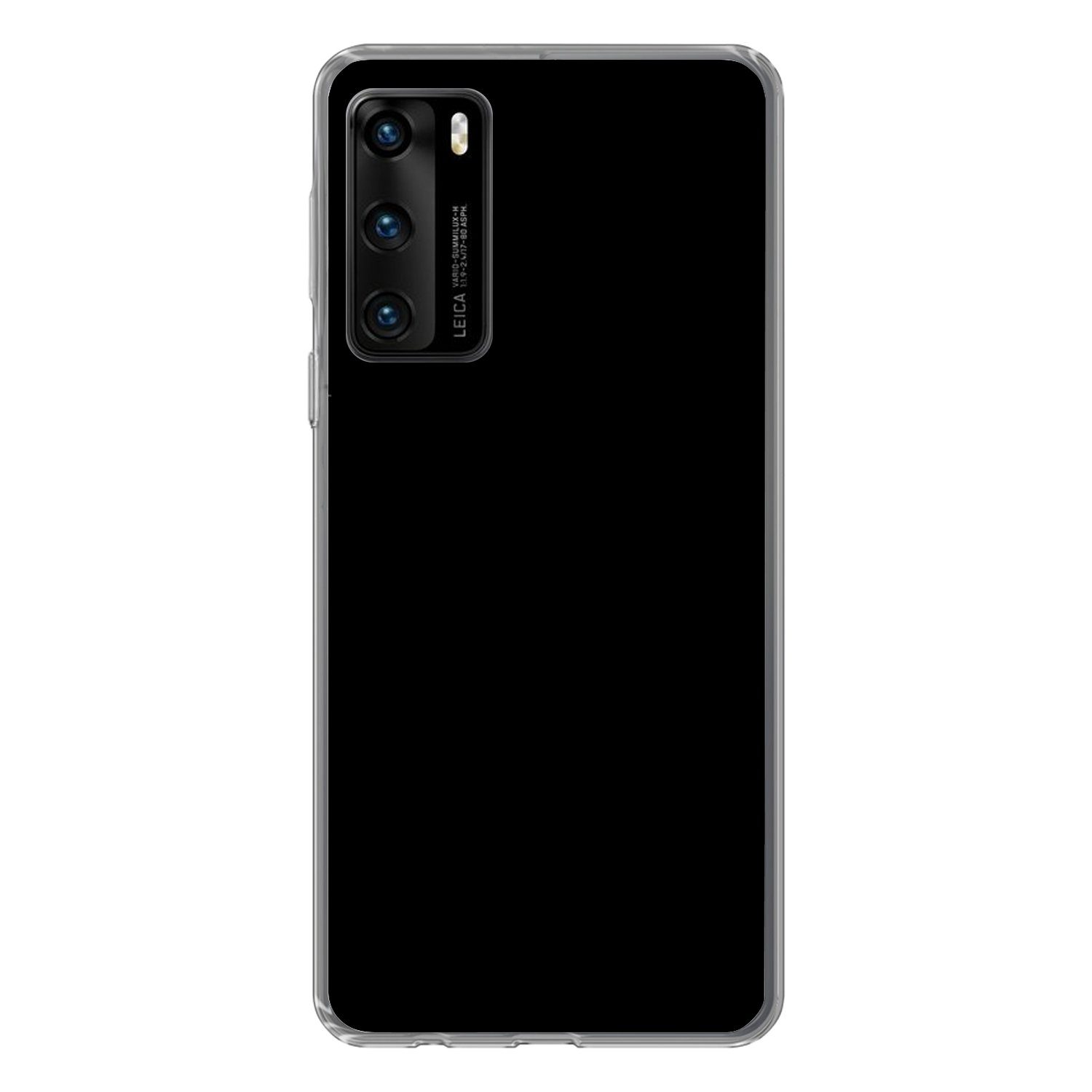 MuchoWow Handyhülle für Huawei P40 Schwarz - Einfarbig, Handy Case, Silikon, Bumper Case Dünn