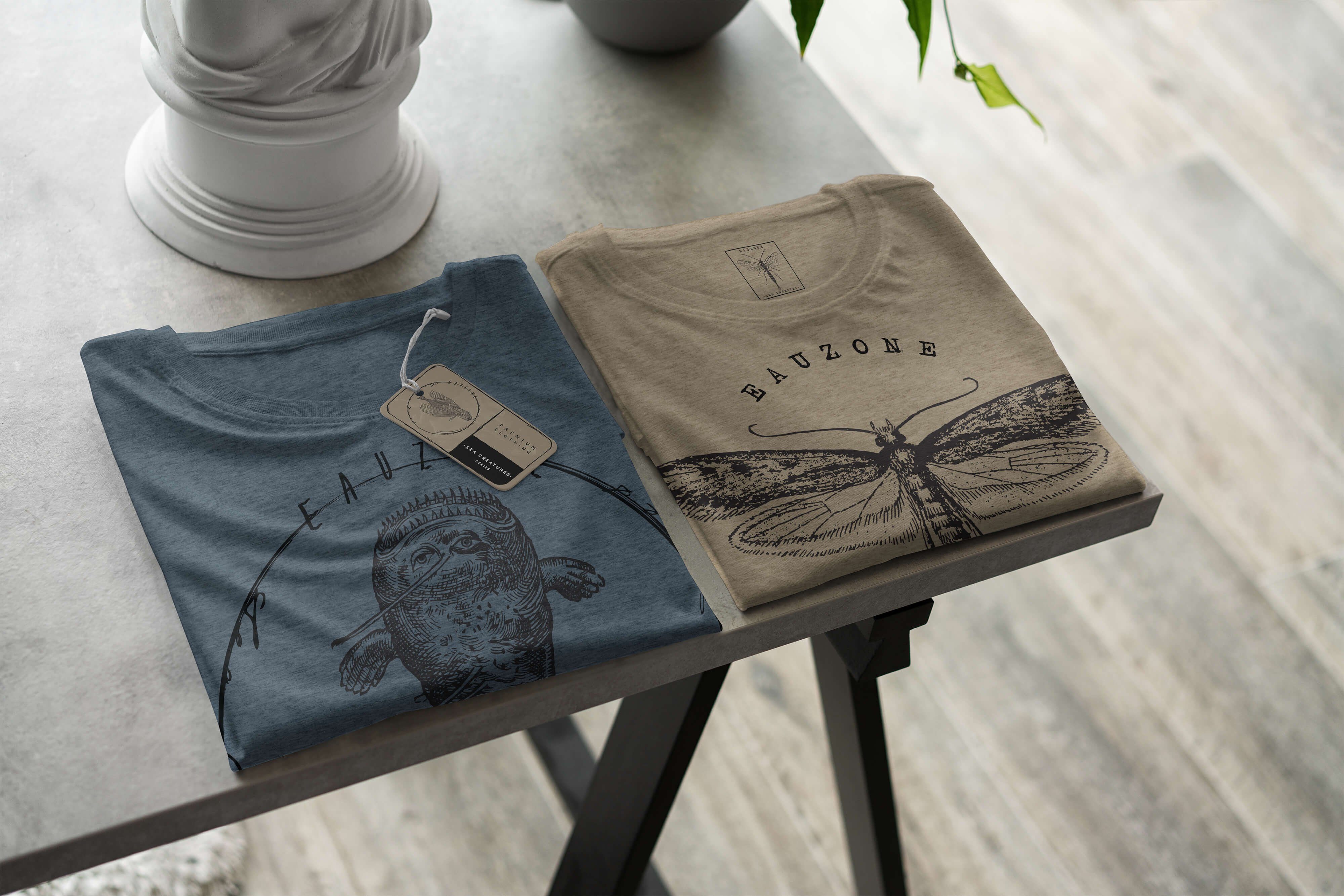 Tiefsee Creatures, und Indigo Serie: sportlicher T-Shirt 073 Sinus Art Schnitt Fische Sea - Struktur / feine T-Shirt Sea
