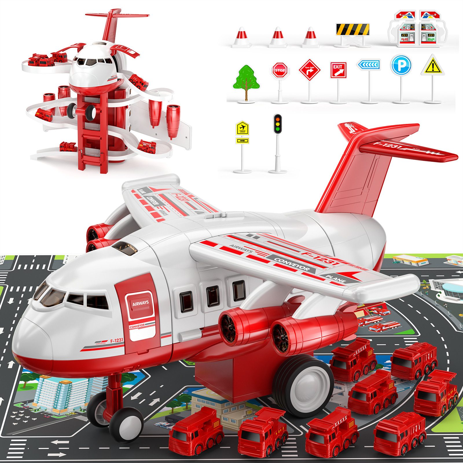 Snaen Spielzeug-Flugzeug Kinder Flugzeugspielzeug, Rennstrecken-Autospielze günstig online kaufen