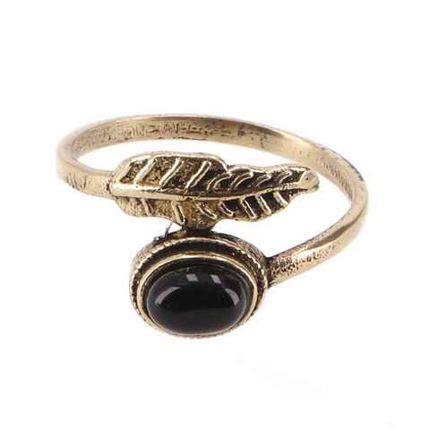 Guru-Shop Fingerring Goldfarbener Ring aus Indien, Boho Daumenring..