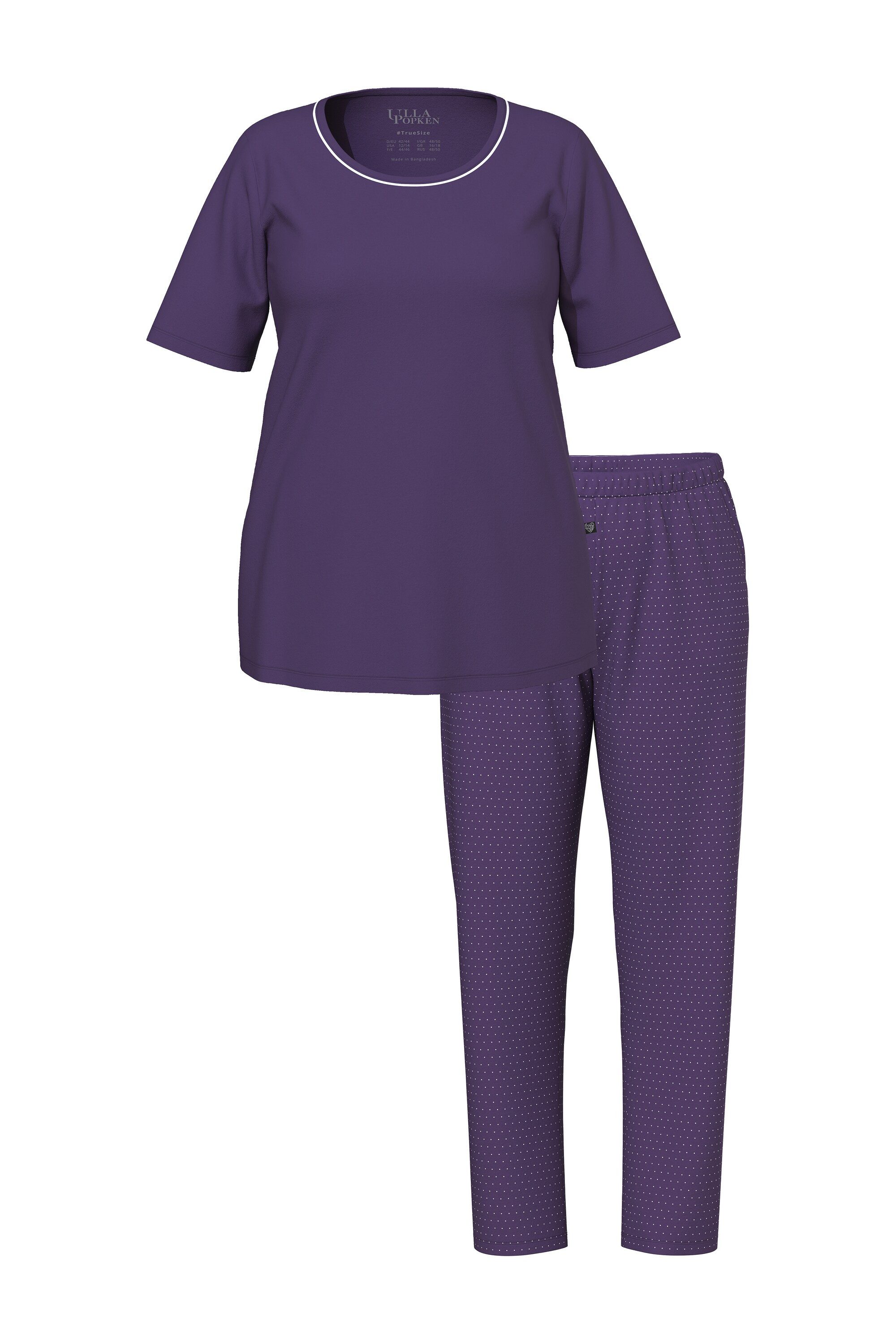 Ulla Popken Pyjama Pyjama Zweiteiler Punkte Halbarm günstig online kaufen