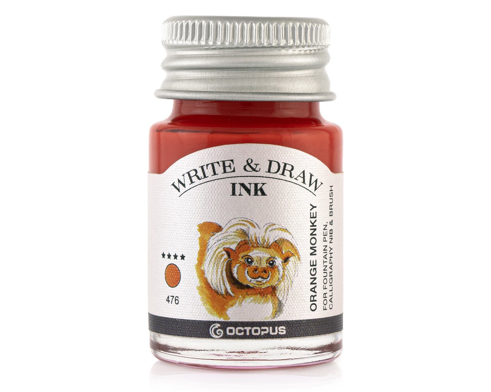 OCTOPUS Fluids Write and Draw Ink Orange Monkey, Schreib- und Zeichentinte, 10ml Tintenglas (Set, 0-tlg)