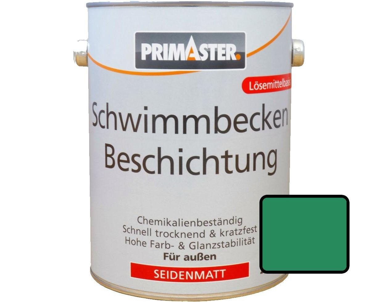 Primaster Zementfarbe Primaster Schwimmbeckenbeschichtung 2,5 L poolgrün | Bodenbeschichtungen