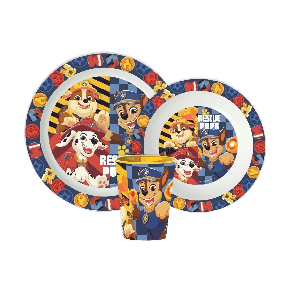 PAW PATROL Kindergeschirr-Set Paw Patrol Rescü Pups Essgeschirr