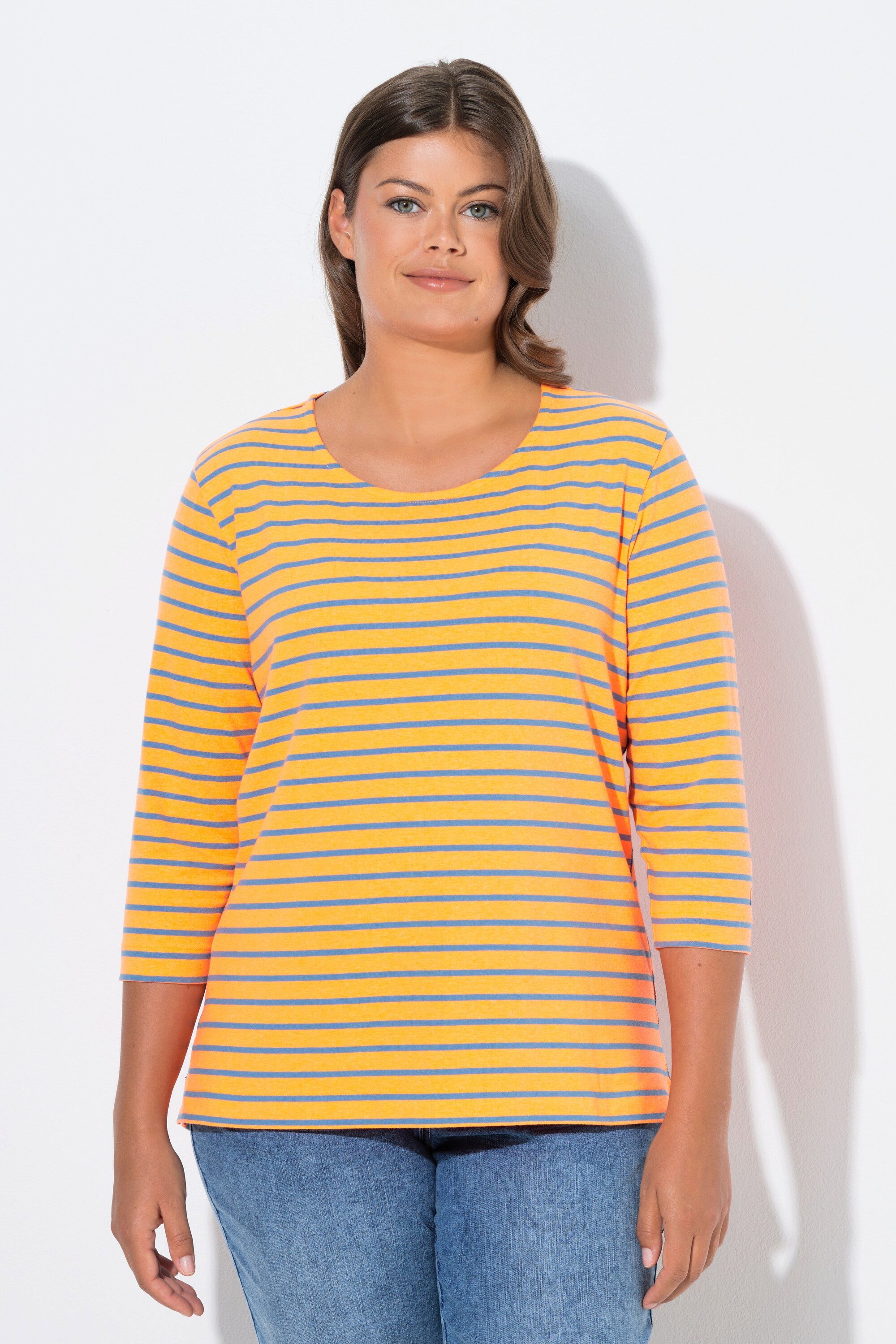 T-Shirt Ringelshirt 3/4 Arm Rundhalsausschnitt
