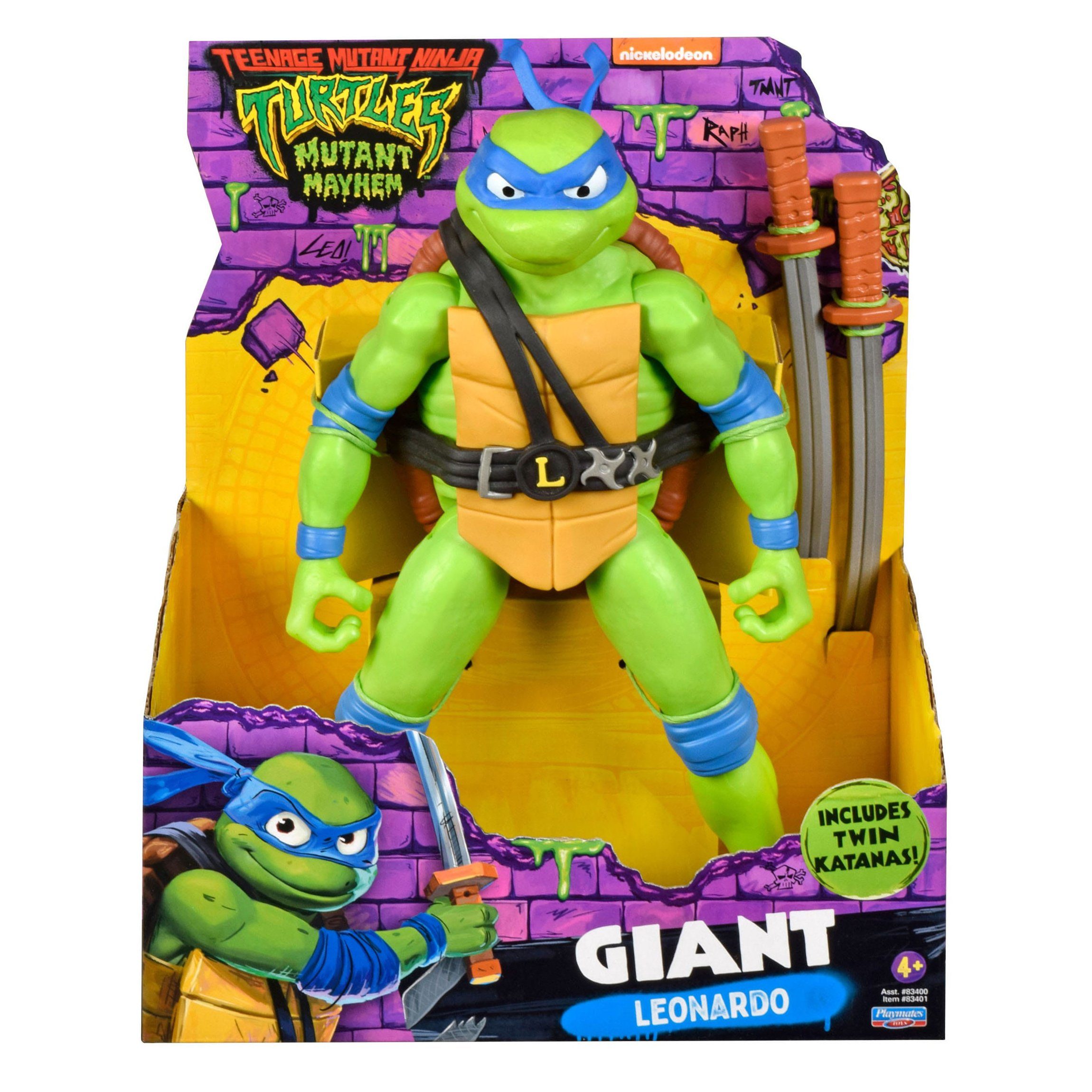Playmates Toys Actionfigur Mutant Mayhem 30cm Giant Figur, (inkl. Waffe im filmgetreuen Design), 30cm Deluxe Figur: