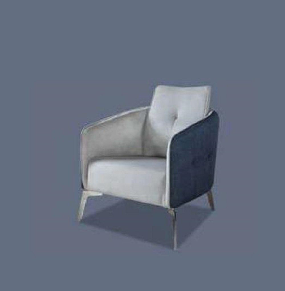 Polster Sessel Sessel Sessel Stoff JVmoebel Weiß Textil Einsitzer Design Luxus Möbel