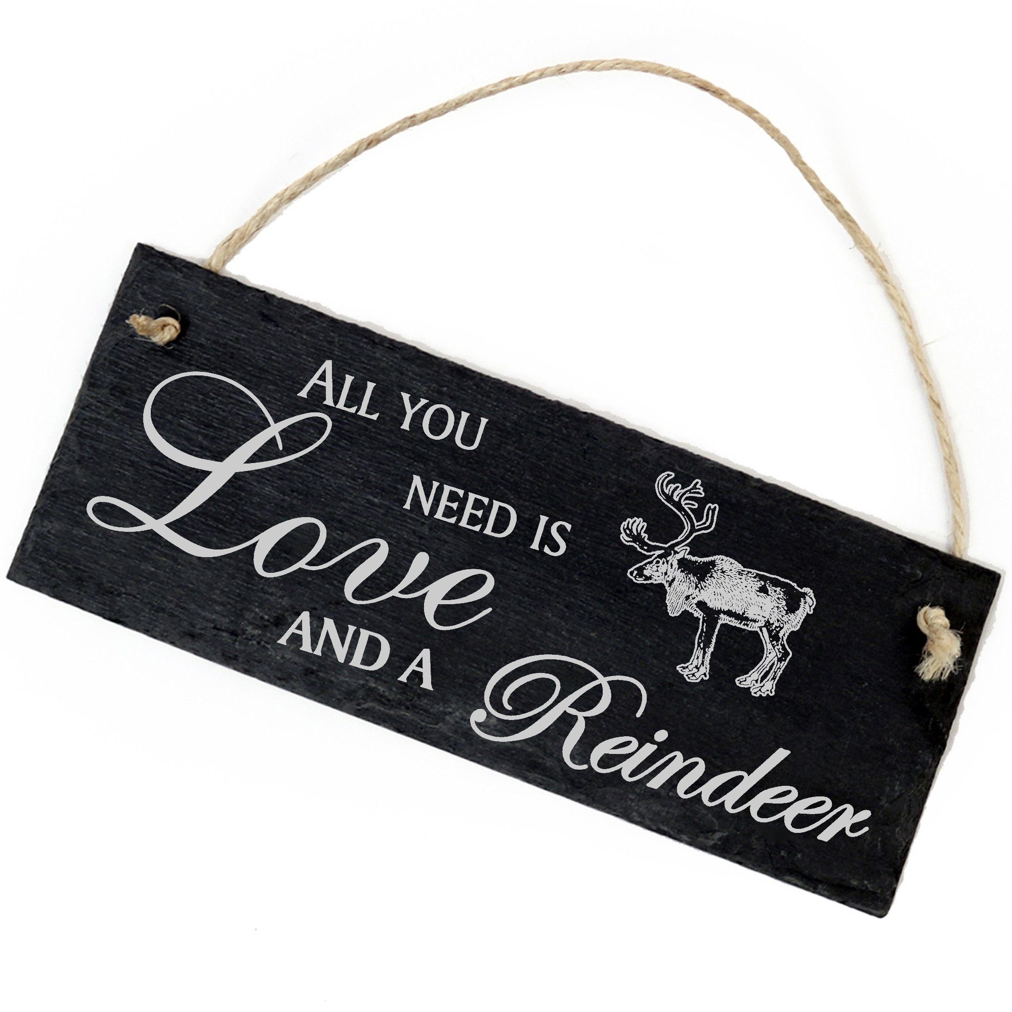 All Rentier you a and Dekolando 22x8cm Love is need Reindeer Hängedekoration