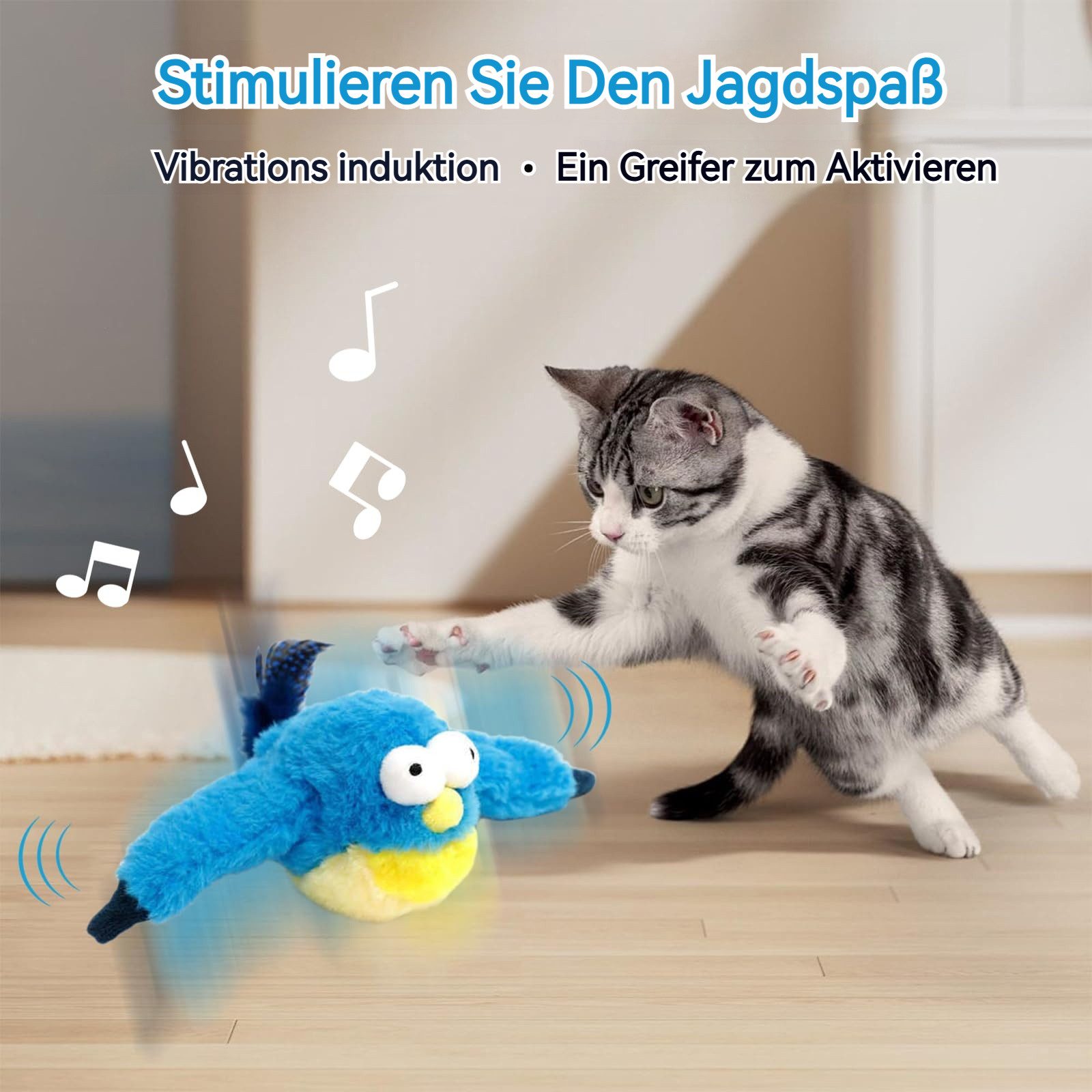 BlingBin Tier-Intelligenzspielzeug Katzenspielzeug Vogel Elektrisch, Intera günstig online kaufen