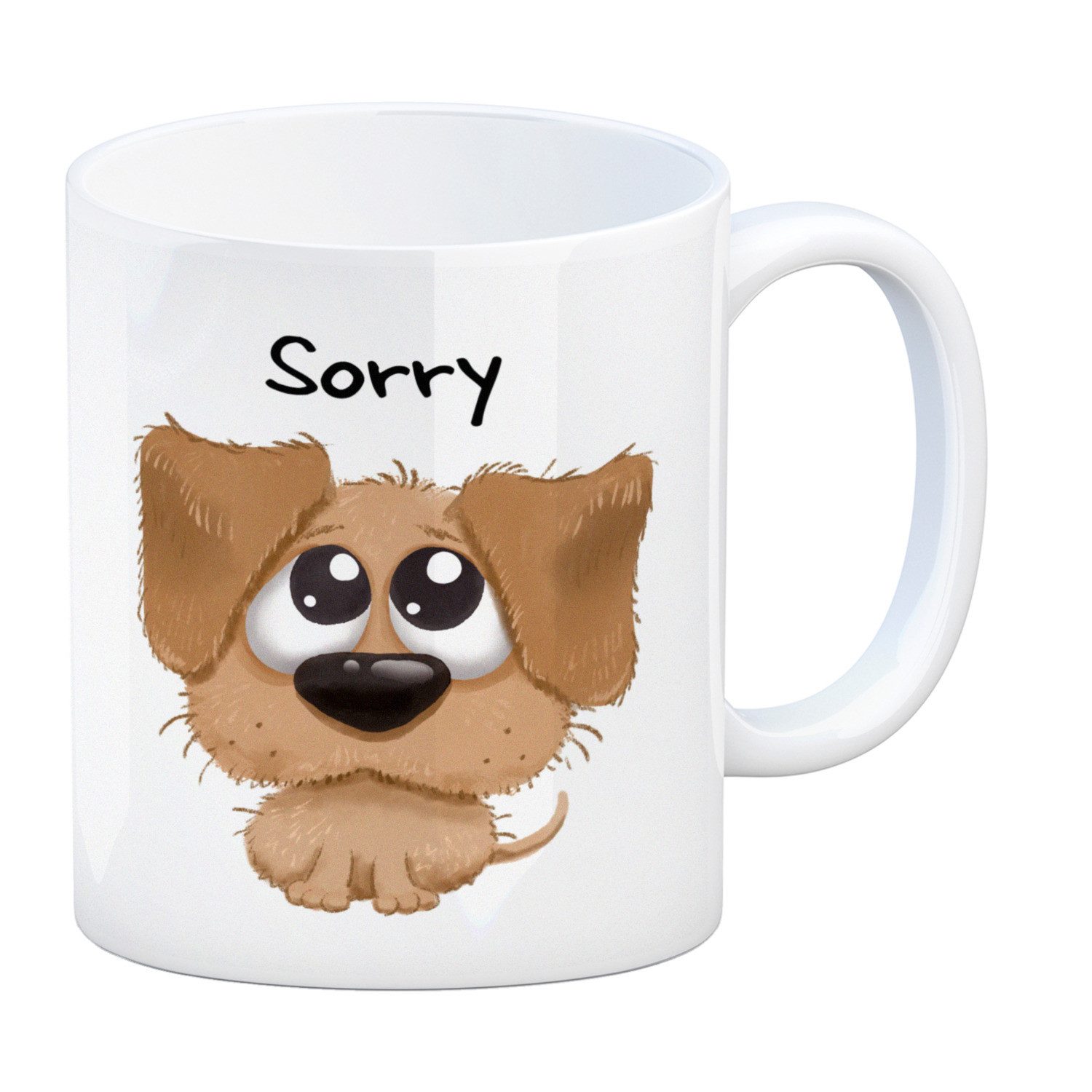 Tasse Hund Kaffeebecher mit Spruch Sorry