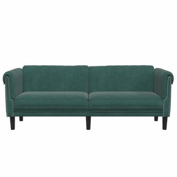 vidaXL Sofa Sofa 3-Sitzer Dunkelgrün Samt