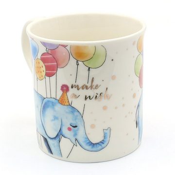 Dekohelden24 Tasse Kaffeebecher Kaffeetasse aus Porzellan - Geburtstagstassen Giraffe, Porzellan