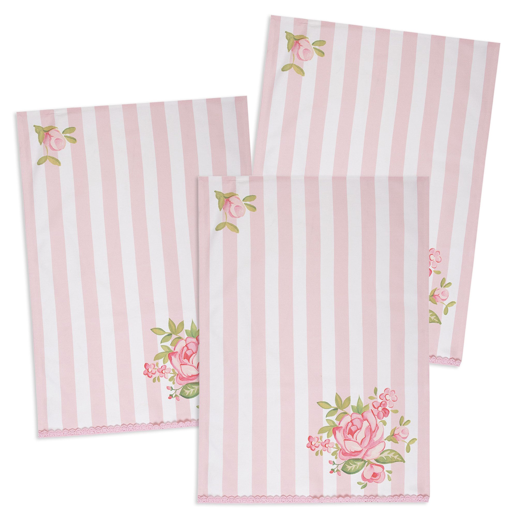 Clayre & Eef Geschirrtuch Sweet Roses, (Set, 3-tlg., 3-teilig), Geschirrtüc günstig online kaufen