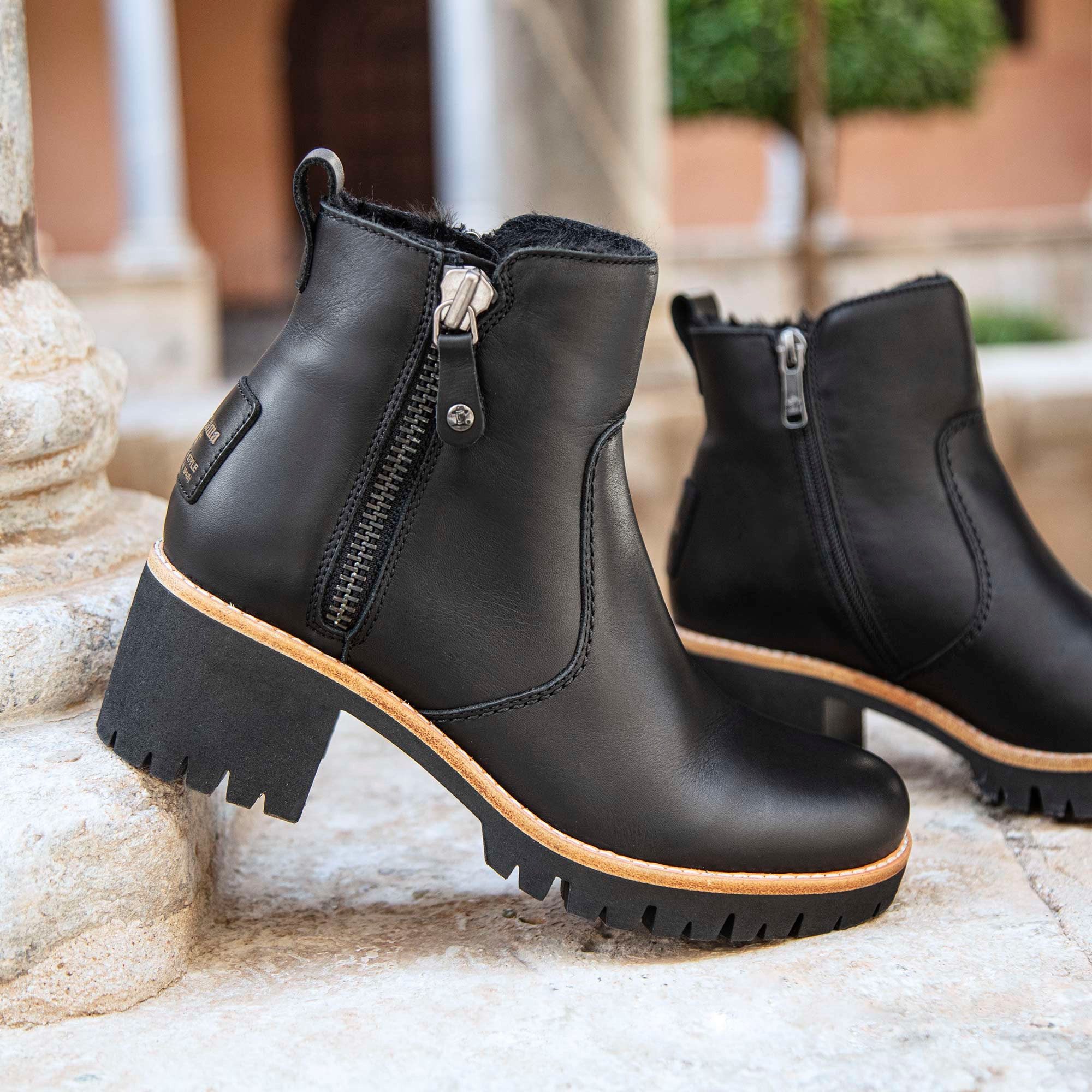 Panama Jack Winterstiefelette, Boots, Profilsohle, Warmfutter, Reißverschlüsse, mit Anziehlasche