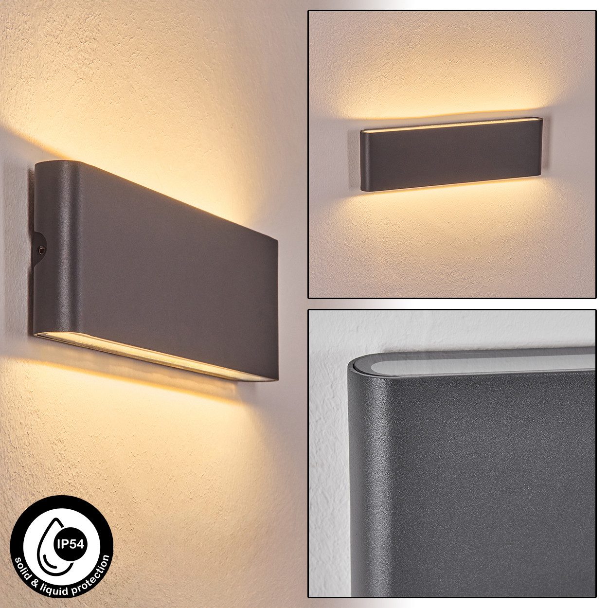 hofstein Außen-Wandleuchte Außenwandlampe aus Metall/Kunststoff in Anthrazi günstig online kaufen