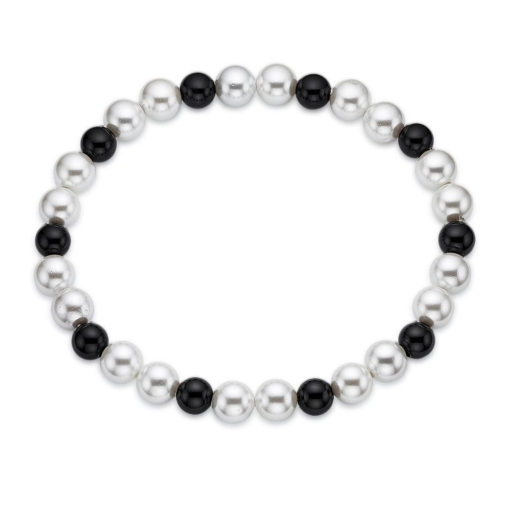 Bruno Banani Armband Schmuck Geschenk flexibler Armschmuck, mit Achat und Muschelkernperle