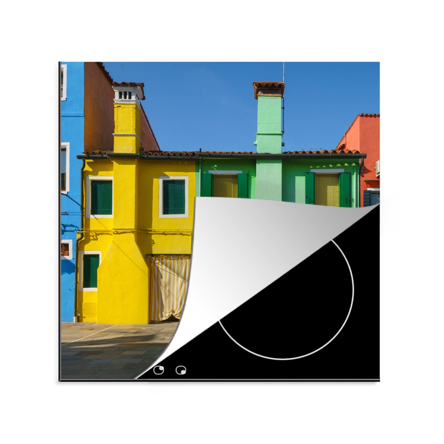 Herdblende-/Abdeckplatte cm, Sommer, - Venedig (1 MuchoWow tlg), für Architektur Arbeitsplatte 78x78 Ceranfeldabdeckung, - küche Vinyl,