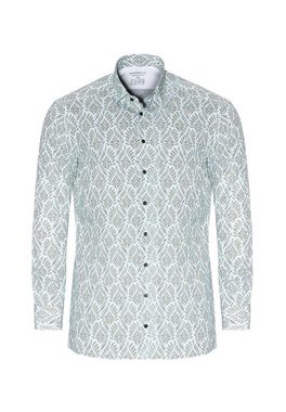 MARVELIS Langarmhemd Easy To Wear Hemd - Modern Fit - Langarm - Muster - Blau/Grün