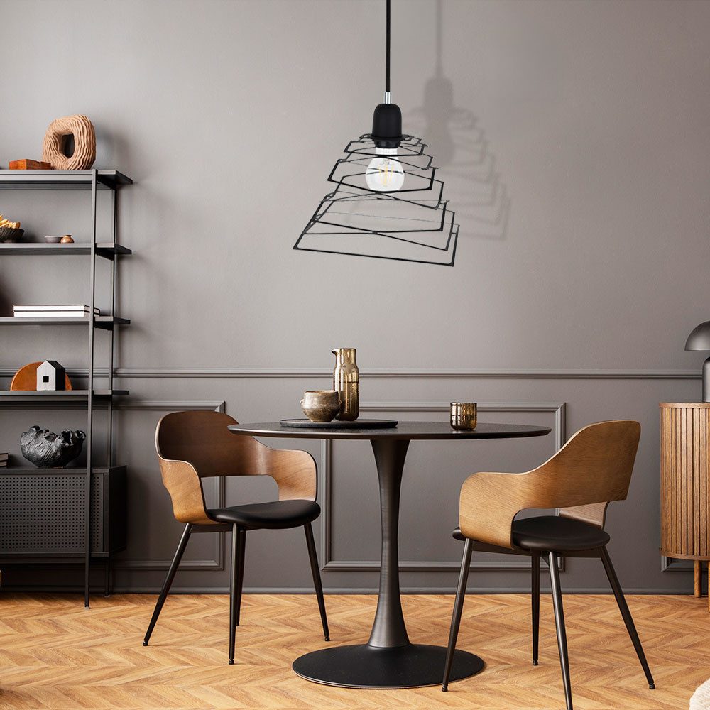 SPOT Light Hängeleuchte, Leuchtmittel nicht inklusive, Pendelleuchte Pendellampe Hängeleuchte Esszimmer Metall schwarz E27