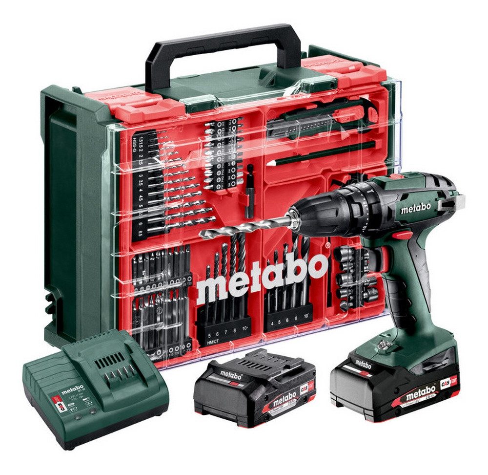 metabo Akku-Schlagbohrschrauber SB 18 Set, 18 V, Mobile Werkstatt 2 x 2 Ah Li-Ion im Kunststoffkoffer