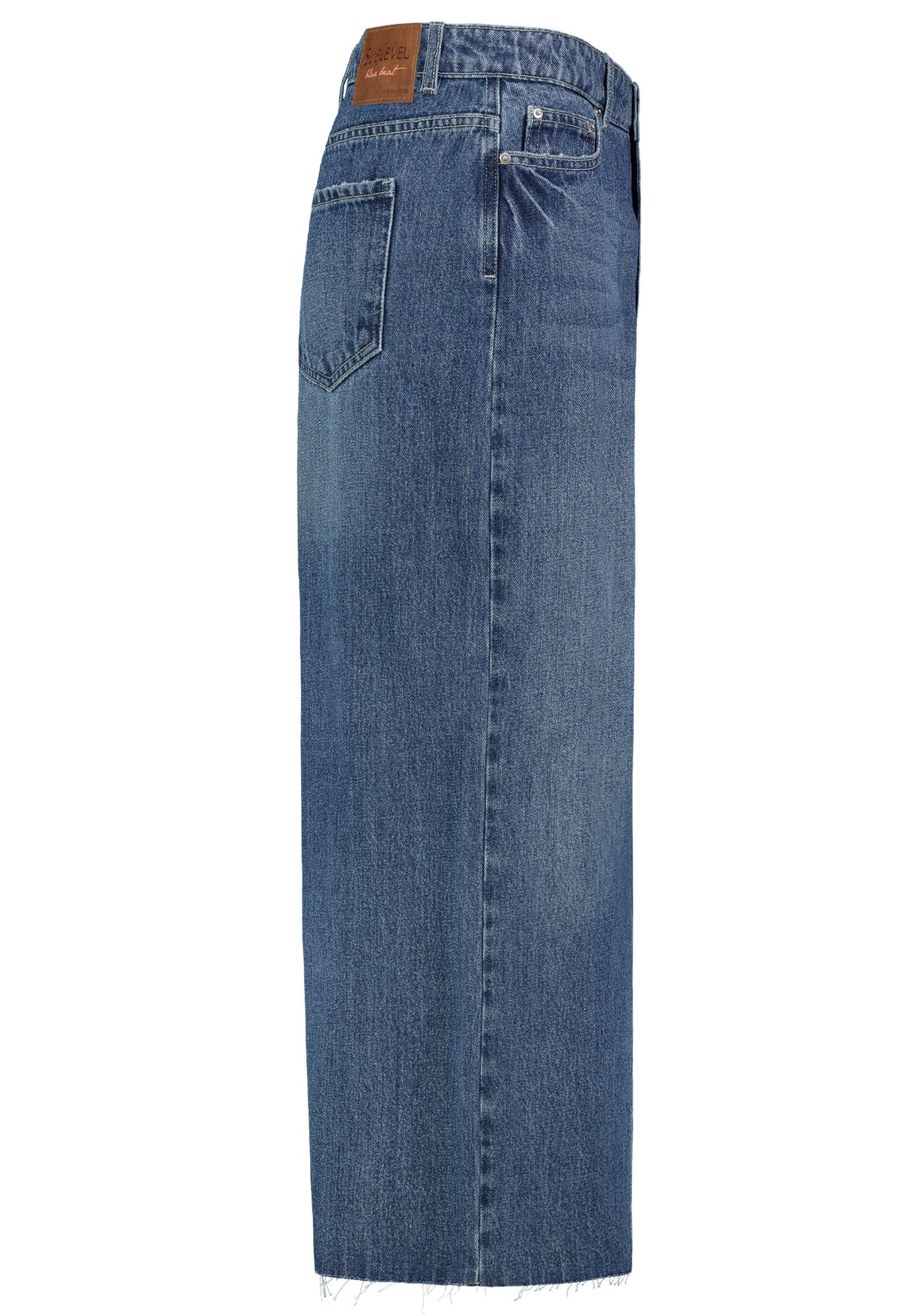 SUBLEVEL Jeansrock Damen Maxi Midi Mini Rock langer Schnitt Denim Stretch – Bild 3 von 5