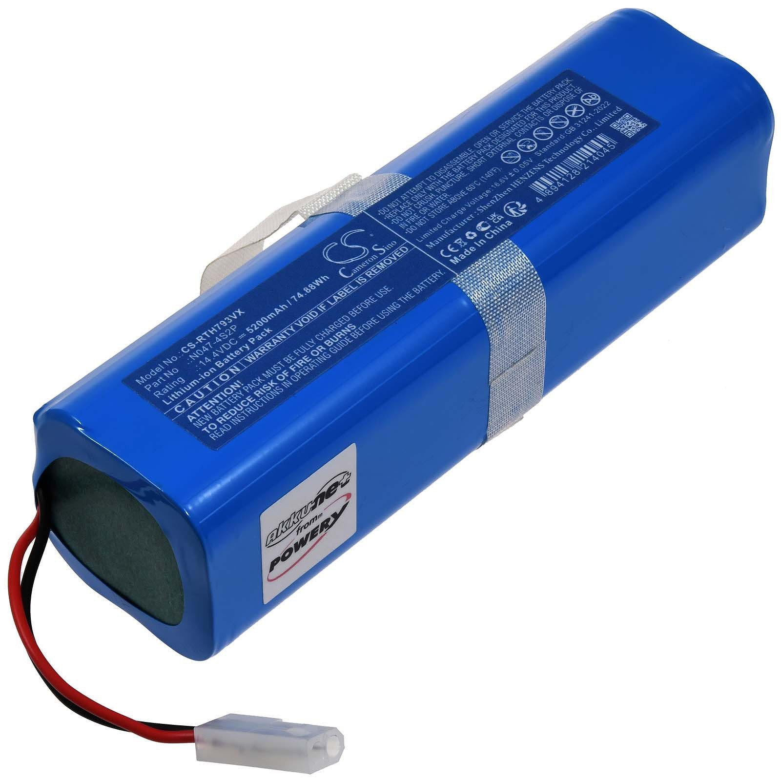 Powery Akku für Rowenta RR7987WH/NS0 Staubsauger-Akku 5200 mAh (14.4 V)