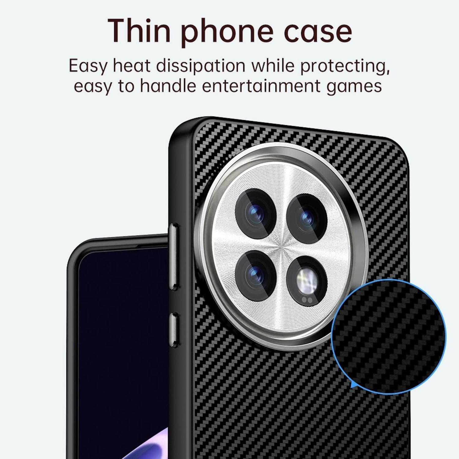 Wigento Smartphone-Hülle Für OnePlus 13 Carbon Faser IMD Series Design Schutz Hülle Schwarz, Carbon-Fiber-Design, präzise Passform, stoßfest