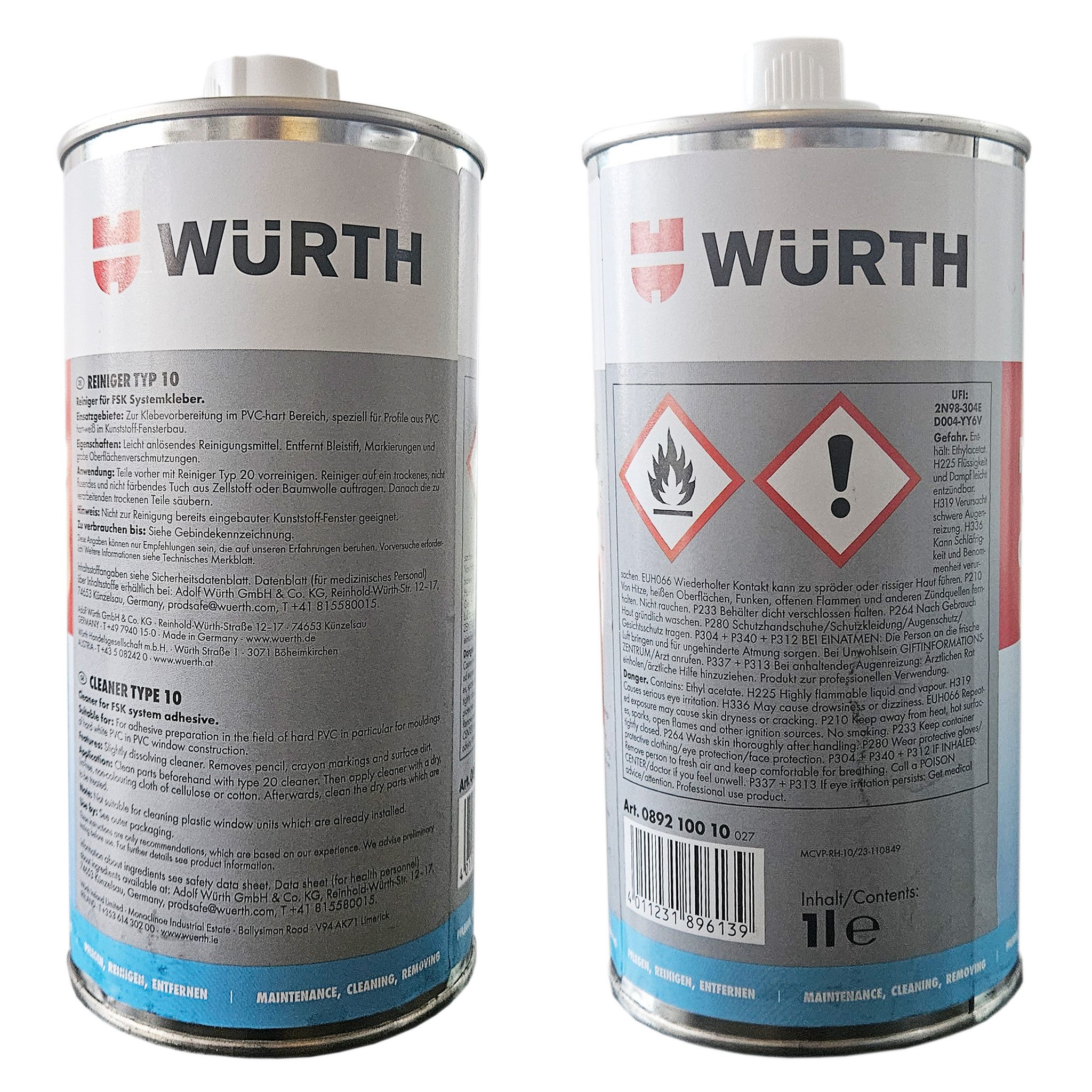 Würth Würth Kunststoffreiniger Leicht Anlösend Typ 10, 089210010 Kunststoffreiniger (1-St)