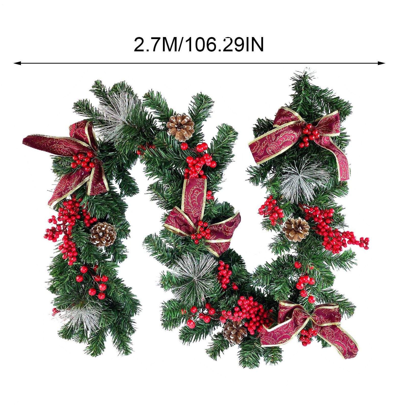 Kunstgirlande WeihnachtsbeerenKunstgirlande, künstlicher Weihnachtskranz, C günstig online kaufen