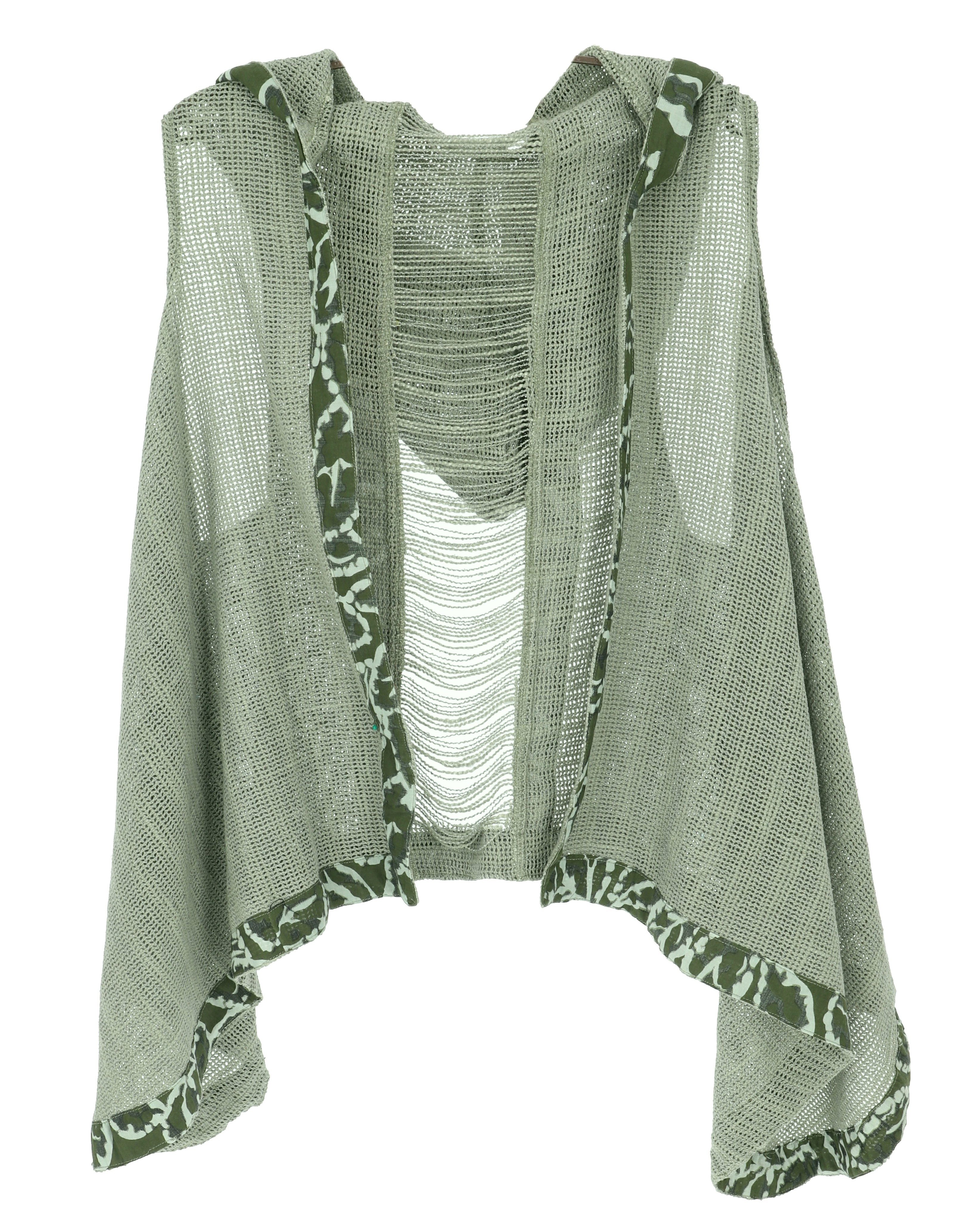 Guru-Shop Langjacke Offener Boho Cardigan, natürliche plus size.. Ethno Style