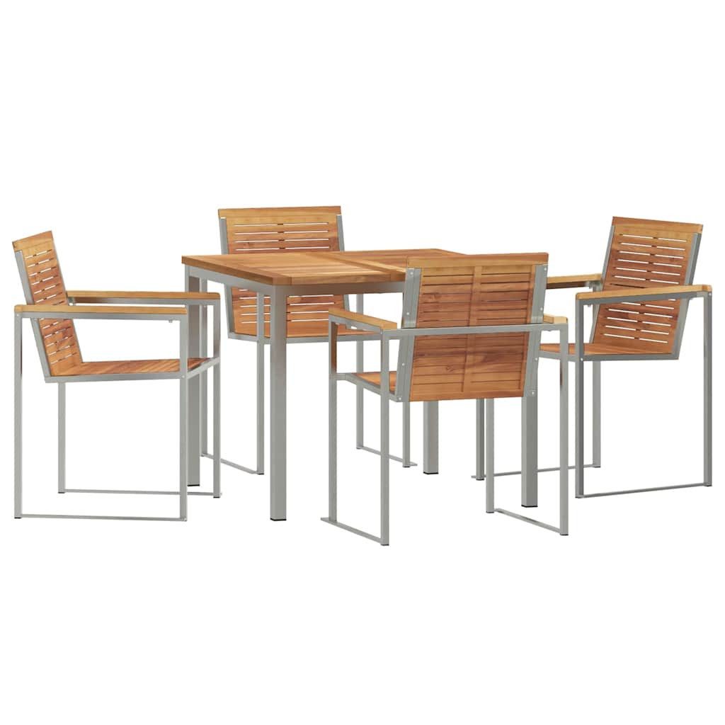 vidaXL Gartenlounge-Set Garten Essgruppe 5 pcs Massivholz, (5-tlg)