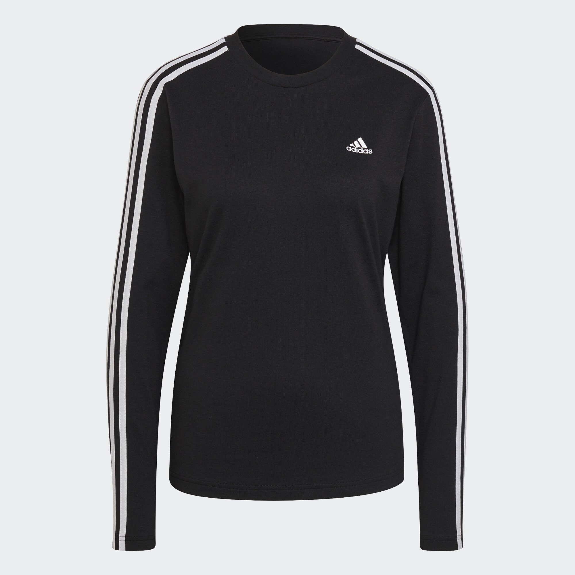 adidas Sportswear Langarmshirt ESSENTIALS 3-STREIFEN LONGSLEEVE Black / White