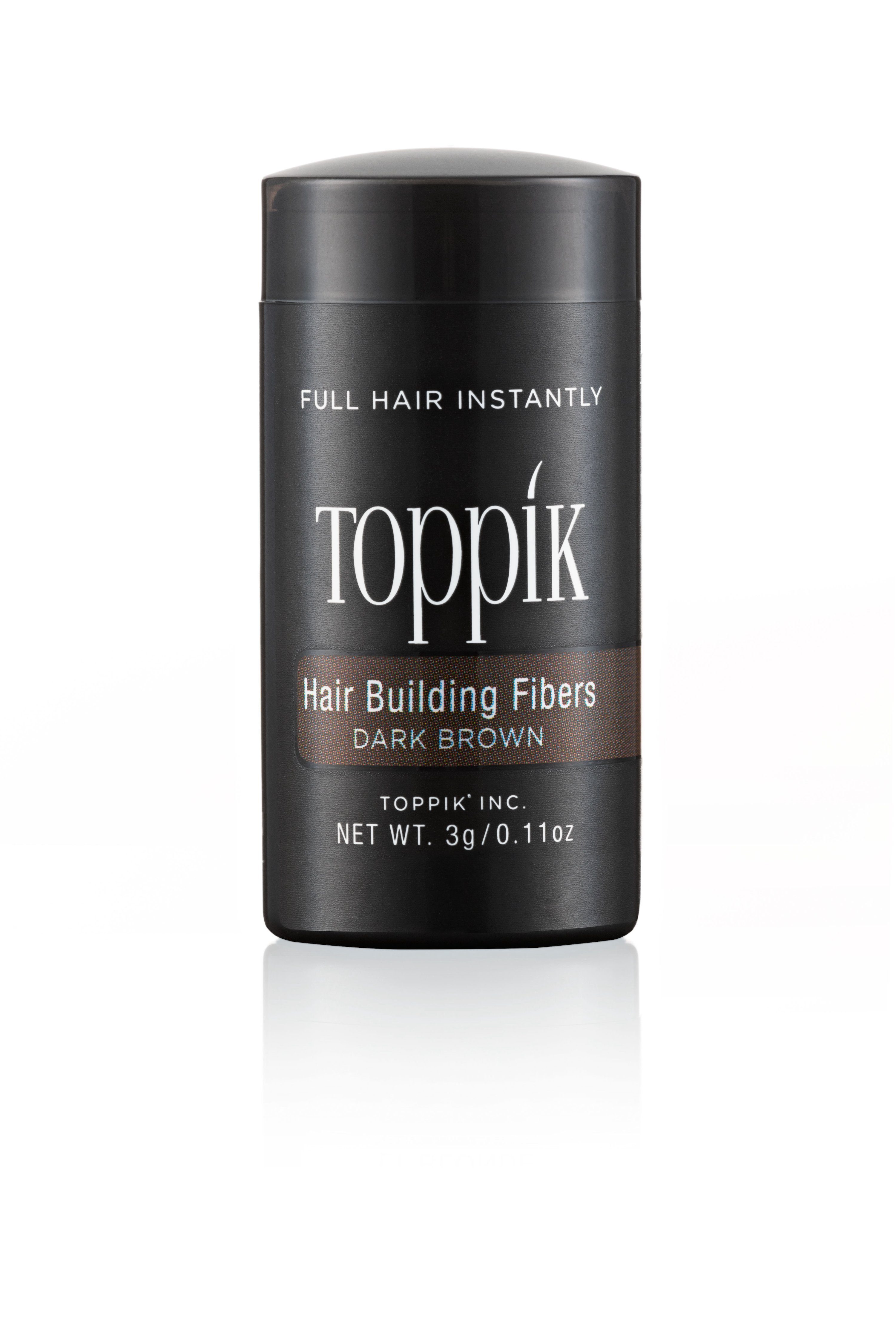 TOPPIK Haarstyling-Set TOPPIK 3g. - Streuhaar, Haarverdichtung, Schütthaar, Haarfasern, Puder, Hair Fibers Dunkelbraun