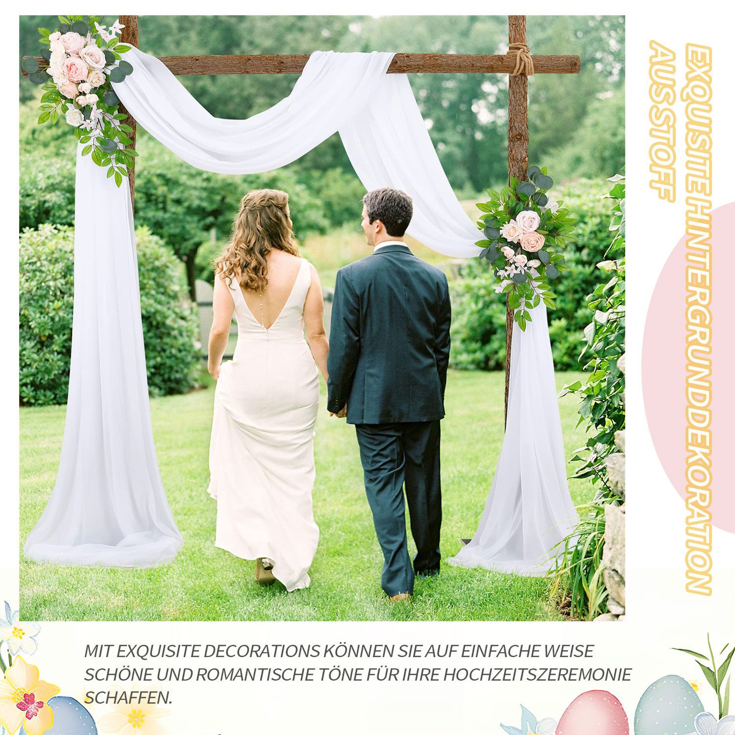 Refttenw Hängedekoration Hochzeits Vorhang Hochzeitsbogen Hintergrundvorhan günstig online kaufen