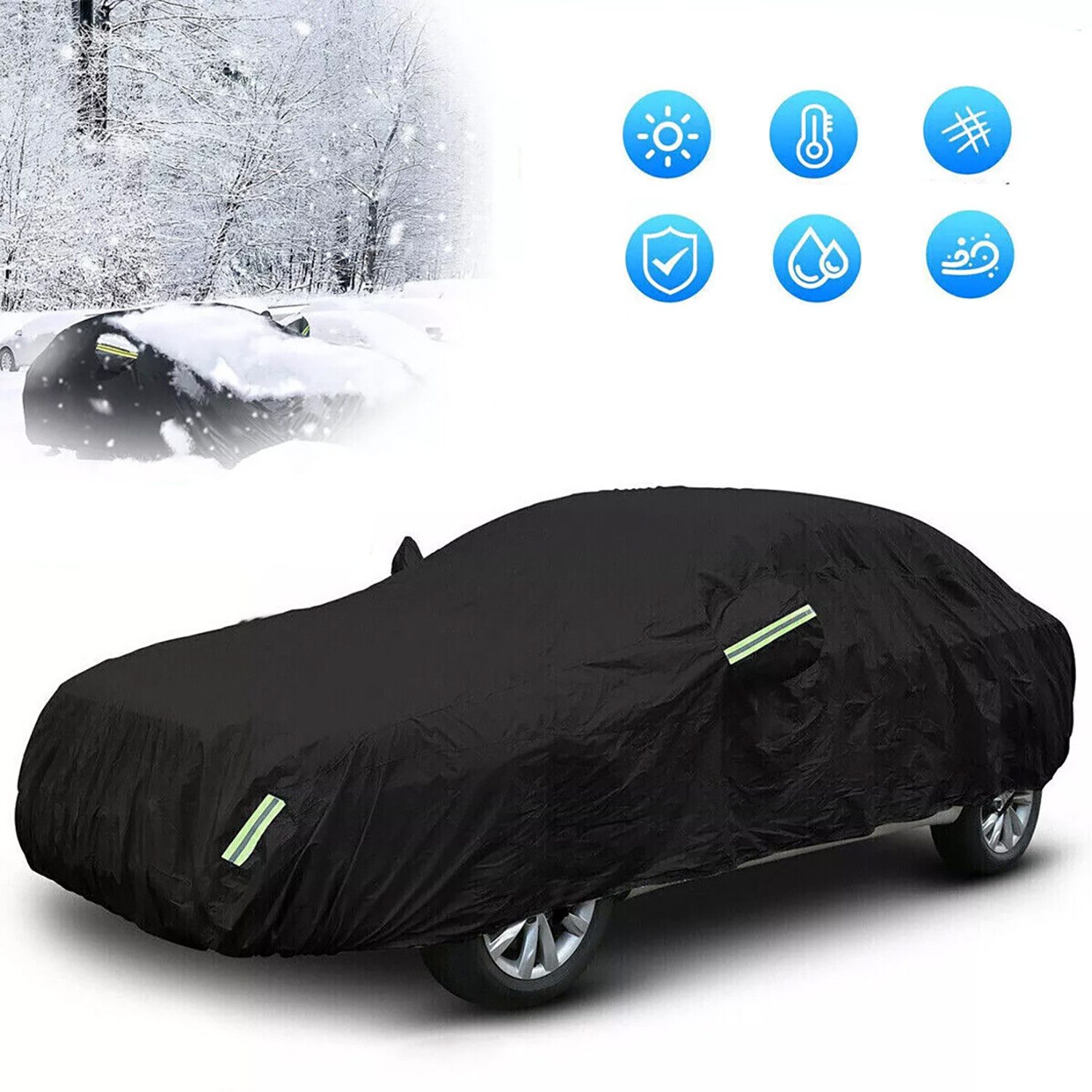 ibettertec Frontscheibenabdeckung Frontscheibenabdeckung, Ultra-Dick Auto Scheibenabdeckung Magnetische, 170 x 145 cm, Wetterfest, Universal für Autos, Idealer Schutz für den Außenbereich