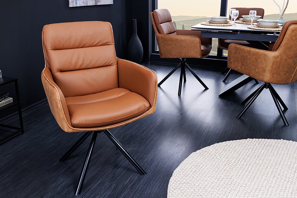 riess-ambiente Polsterstuhl BIG GEORGE cognac / schwarz (Einzelartikel, 1 S günstig online kaufen
