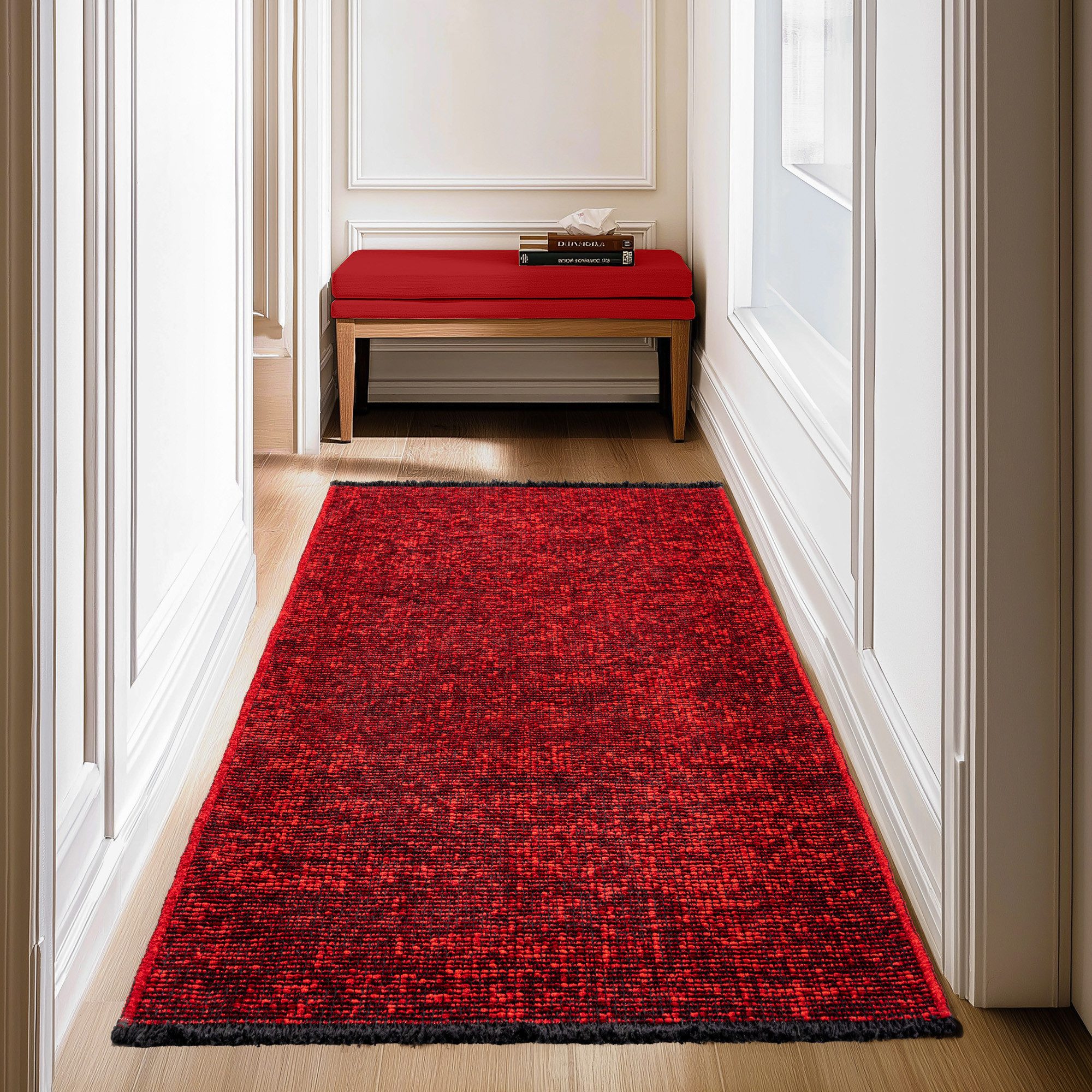 SIMPEX24 Teppich Boho Design, Läufer, Höhe: 7 mm, Baumwolle, Waschbarer Tep günstig online kaufen