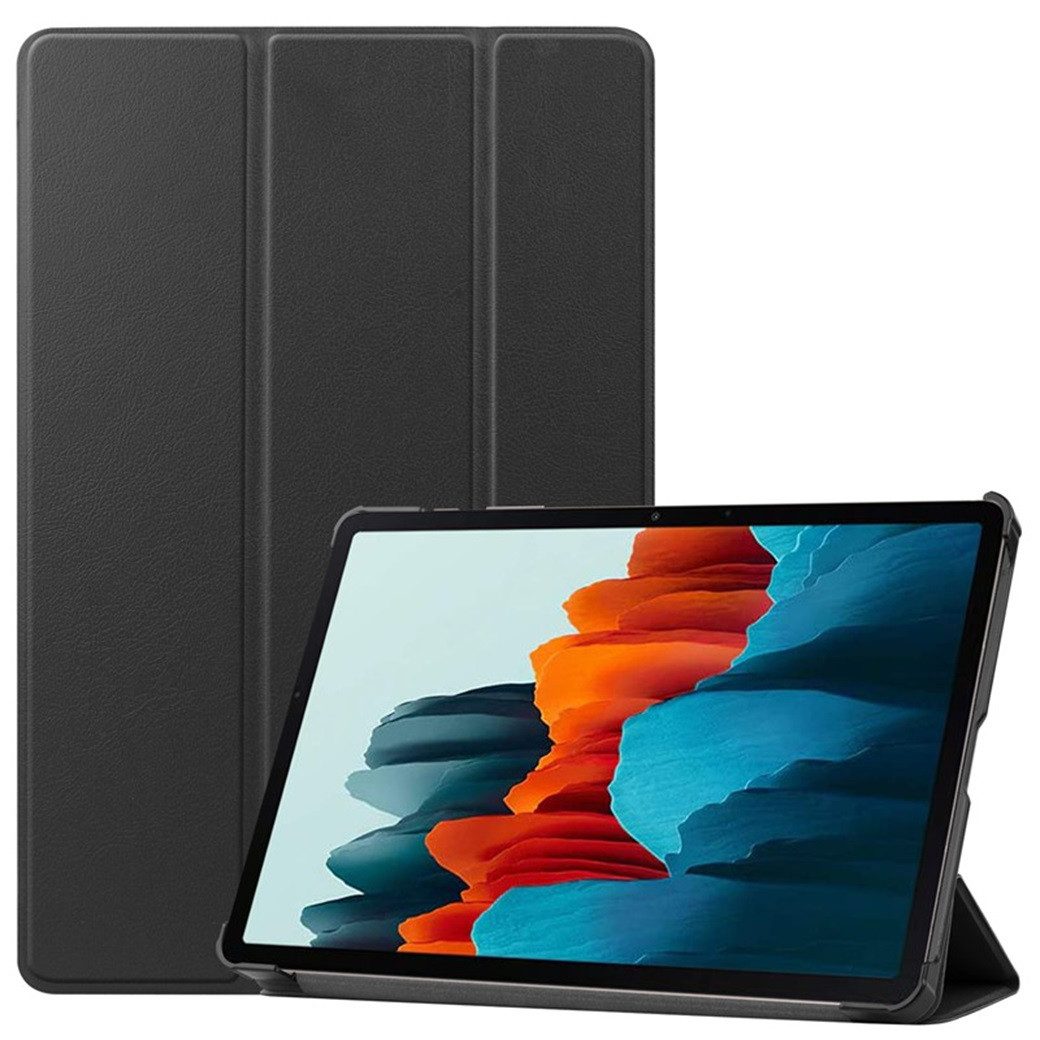 FroShop Tablet-Hülle Schutzhülle für Samsung Galaxy Tab S7+ / S8+ Plus FE Lite 12.4", 2022 2021 2020 Etui Tasche Cover Wake Up / Sleep - Farbe SCHWARZ