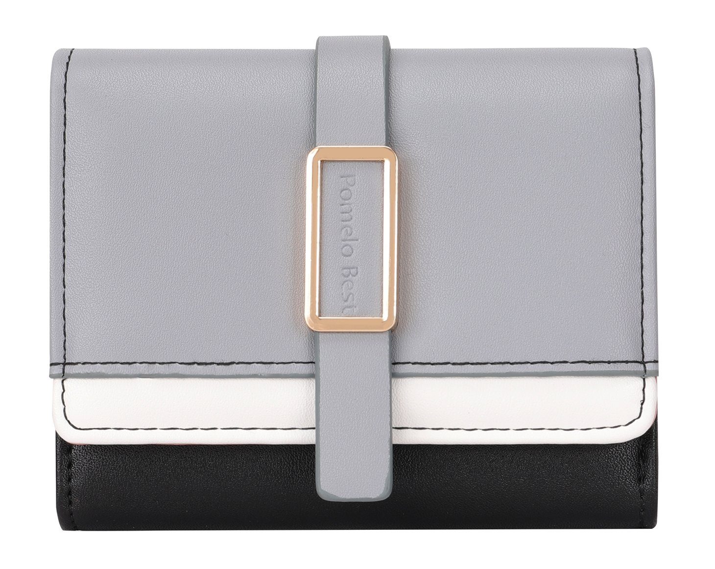 Geldbeutel Wallet, x Kurz Grau/Weiß/Schwarz mit Kartenetui, Kartenhalter), Leder (Frauen 3.5cm 5 Kartenfächer, REDOM Handytasche Handtasche 9.5 Damen NFC mit Slim Ledergeldbörse x Weich Groß RFID-Schutz Brieftasche Portemonnaie 10.5 Münzfach Kreditkartenetui, Portmonee Geldbörse