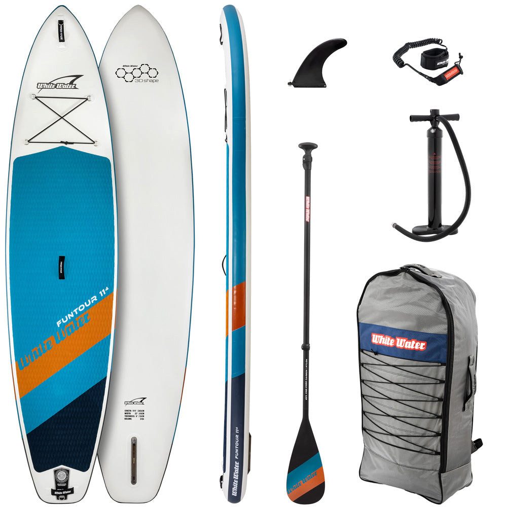 White Water Inflatable SUP-Board Funtour SET 11´4" oceanpatrol, mit Paddel und Pumpe