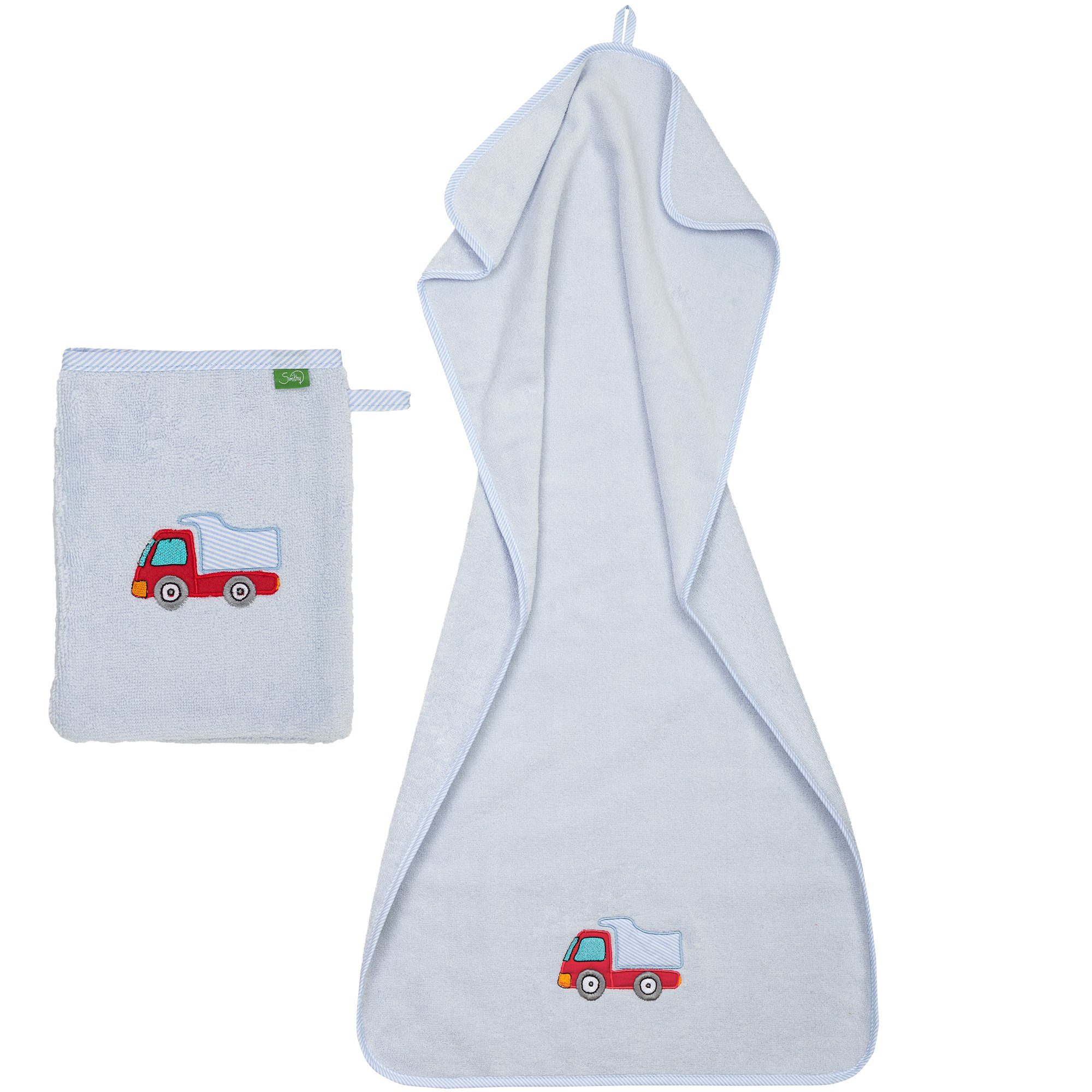 Smithy Handtuch Set Auto Handtuch, Waschhandschuh, Frottee, (Spar-Set, 3-tlg), Set aus Handtuch und Waschlappen