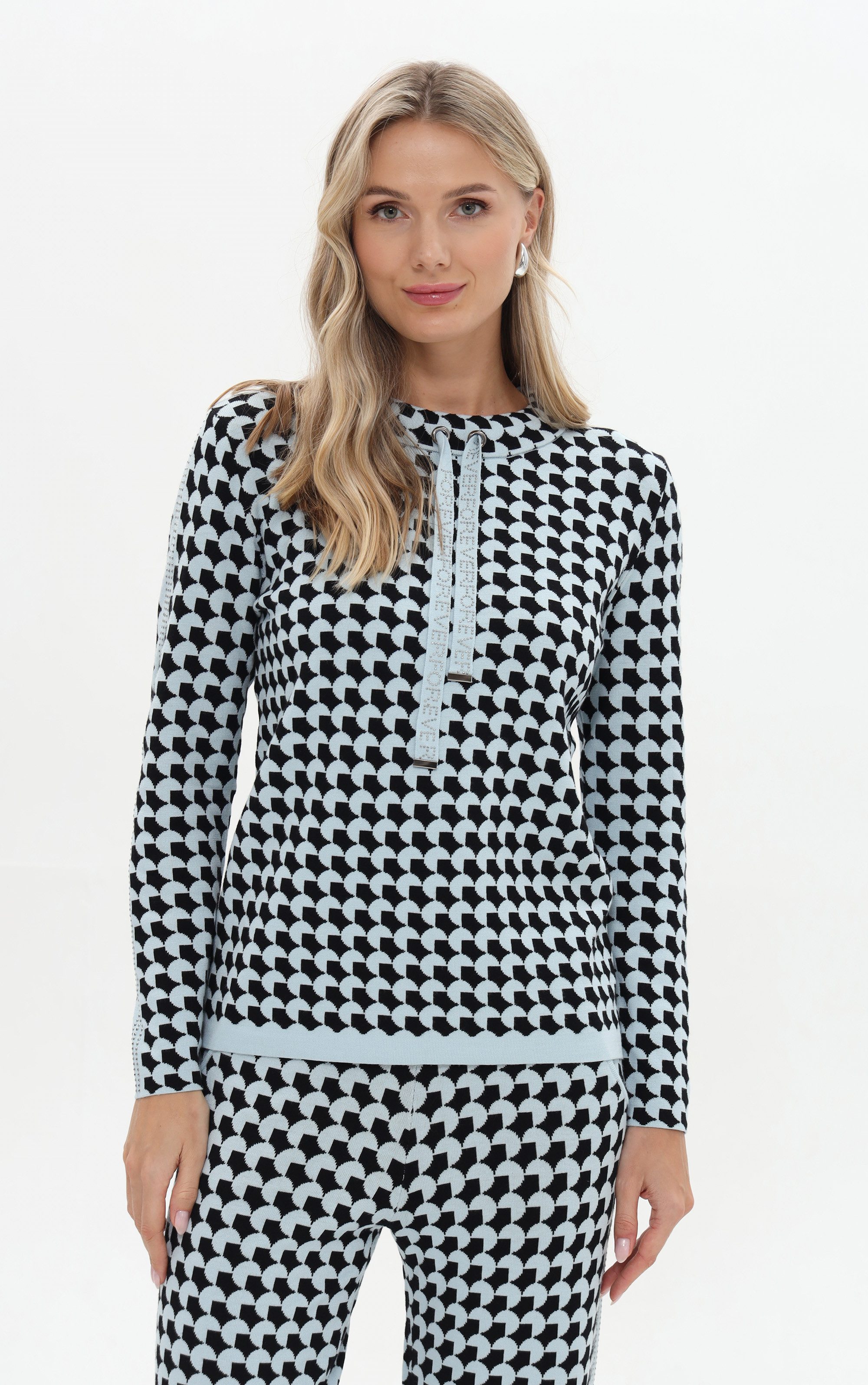 Strickpullover mit geometrischem Allover-Muster