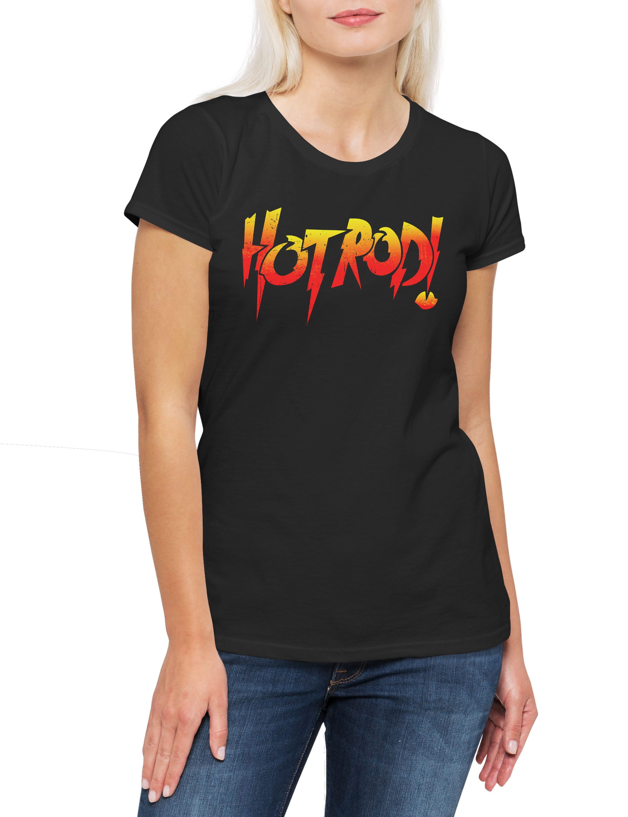 Print-Shirt Hotrod ! Damen T-Shirt Hot Shirt Rowdy Rod Roddy Classic 80s Piper